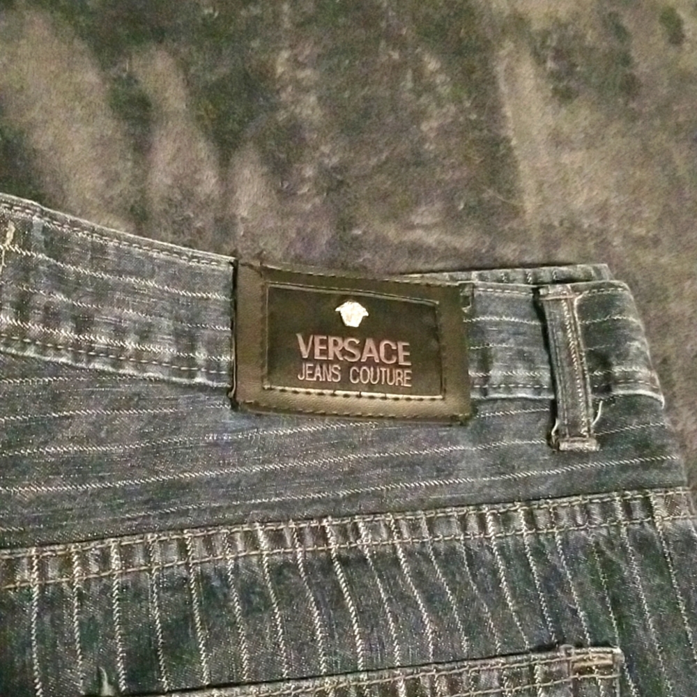 Vintage Versace Jeans Couture Pin striped Cotton Jean